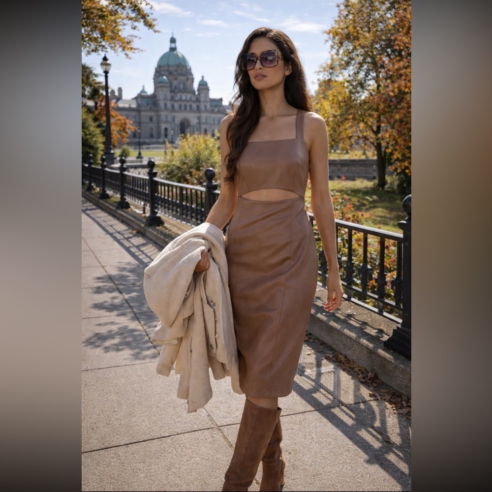 Anthropologie NWT Avec Les Filles Faux Leather
Cutout Dress Size XXS. - Picture 1 of 10